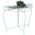 Konsolentisch Wandtisch Weiss 96313 Beistelltisch Metall 75 cm Gartentisch Halbtisch Tisch Halbrund Halbrundtisch Wandkonsole Konsole Wand - Dandibo