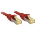 LINDY 47294 RJ45 Netzwerkkabel, Patchkabel CAT 6a (Rohkabel CAT 7) S/FTP 2.00 m Rot mit Rastnasensch