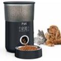 Puppy kitty 4L Futterspender für Katzen und Hunde, mit Edelstahlnapf, 10S programmierbarer Stimme, Touchscreen, 1–5 Mahlzeiten, Schwarz