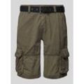 Regular Fit Cargoshorts mit Stoffgürtel Modell 'DURRAS'