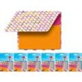 12x Etiketten-Block mit 80x Haftnotizen Orange/Pink