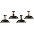 Deckenlampe Industriell Vintage Deckenleuchte Eisen 27cm Lampenschirm Schwarz&Weiß Lampe für Flur, Balkon, Treppe - 4 Pack