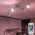 Wand Strahler Wohn Zimmer Decken Spots Fernbedienung Lampe dimmbar im Set inkl. rgb LED-Leuchtmittel