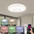 Etc-shop - Smart led Deckenleuchte Schlafzimmerleuchte mit Fernbedienung Deckenlampe dimmbar, cct Schaltung Farbwechsel Nachtlichtfunktion, 19W