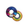 2er Set Schwimmring aufblasbar Pride Regenbogen Retro Palmen 90cm Schwimmreifen Vinyl