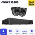 Annke - 5MP Kit Caméra de Surveillance 8CH Extérieure 6 en 1 dvr Smart ir 2Caméra Vision Nocturne IP66 app à Distance Video cctv Set