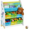 Kinderregal, Meer Motiv, 6 Boxen, 2 Fächer, Kinderzimmer, Spielzeug Aufbewahrung hbt 74 x 62 x 31,5 cm, bunt - Relaxdays