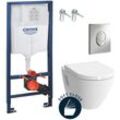 Grohe - Pack WC Rapid sl Vorwandelement + WC-Becken Vitra S50 + WC-Sitz softclose + Chromplatte ( S50softclose-2)