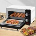 Woltu - Mini Backofen 10 Liter, 650 Watt Toasterofen Pizzaofen Krümelblech mit Timer Minibackofen für Pizza, Toast, Hot Dogs Weiß+Schwarz