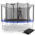 KINETIC SPORTS Trampolin Outdoor 'Salto Plus' Ø 183/244/305/366/400/430/490 cm - Komplett-Set für Kinder, USA Sprungtuch, Netz, Randpolster, Leiter - bis zu 160kg Blau-2 Ø 400 cm Ø 400 cm, Blau-2