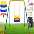 KIDIZ® Babyschaukel mit Gestell 3-in-1 Indoor & Outdoor Kinderschaukel mit Metallständer höhenverstellbar Schaukelgestell + 4 Sandsäcke & Sicherheitsgurt Mitwachsender Schaukelsitz