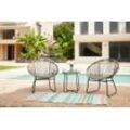 Happy Home 3 tlg. Garten Set mit Sitzkissen HGS50-BEI in Rattan braun