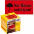 200x Warn-Etiketten Vor Nässe schützen 100x50mm Rolle Neonrot