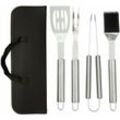 Grillbesteck Set 5 tlg Zubehör Grillzubehör Edelstahl bbq inkl. Tasche - Taino