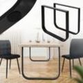 ML-Design 2er Set Tischgestell Industriedesign, 80x72 cm, Schwarz, aus Metall