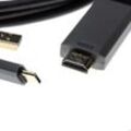 Vhbw - hdmi Kabel usb Datenkabel 2in1 Ladekabel (Y-Kabel usb c 3.1 + usb a 2.0 auf hdmi Stecker) z.B. kompatibel mit Huawei Mate 10 - 2m