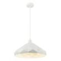 Globo - Hängelampe Holzlampe 1 flammig Glasschirm Pendelleuchte Hängeleuchte Wohnzimmerlampe, Metall weiß, 1x E27 Fassung, DxH 40x120 cm