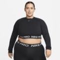 Nike Pro Dri-FIT Longsleeve Crop Top (Damen, große Größen) - Schwarz