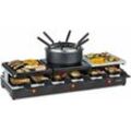 Klarstein - Fonduelette xl 3-in-1 Raclettegrill & Fondue Naturstein 1650W 12 Personen - Schwarz