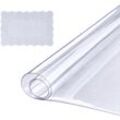 Vevor Tischfolie Tischschutz Transparent 1,5 mm Dicke, Tischschutz-Folie pvc 613 x 922 mm Rechteckige Tischdecke Tischfolie Abwaschbar Verschleißfest