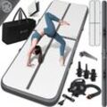 Turnmatte Aufblasbar Airtrack Fitness-Matte Gymnastikmatte 3/4/5/6m inkl. Tragetasche & elektr. Luftpumpe Yogamatte Tumbling Matten Anthrazit / 400 x