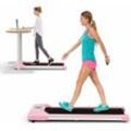 Goplus - Walking Pad, Laufband Schreibtisch für Zuhause mit led Display & Fernbedienung, 2,25PS & 1-6 km/h, Walking Treadmill bis 120kg belastbar für