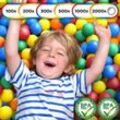 Infantastic® Babybälle für Bällebad - 100 Stück, Ø 5.5cm, BPA frei, Farbmischung aus 5 Farben - Bälle, Kinderbälle, Plastikbälle, Spielbälle