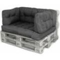 Palettenkissen Palettenauflagen Sitzkissen Rückenlehne Kissen Palette Polster Sofa Couch Set Schwarz - Sitzfläche + Rückenteil + 2x Seitenkissen