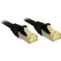 47305 RJ45 Netzwerkkabel, Patchkabel cat 6a (Rohkabel cat 7) s/ftp 0.30 m Schwarz mit Rastnase - Lindy