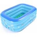 Minkurow - Aufblasbarer Babypool, kleines Kinderbecken, rechteckige faltbare PVC-Badewanne, Familiendusche, tragbarer Reisepool für Baby und Kind,