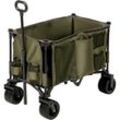 Outsunny - Bollerwagen Faltbarer Handwagen, Transportwagen mit Verstellbarem Griff, Strandwagen mit Taschen, Gartenwagen mit Breiten Drehrädern, bis