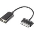 USB-Kabel usb 2.0 Samsung 30pol. Stecker, usb-a Buchse 0.10 m Schwarz mit OTG-Funktion, ve - Renkforce