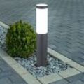 Edelstahl Sockel Steh Leuchte anthrazit Garten Beleuchtung Außen Lampe im Set inkl. led Leuchtmittel