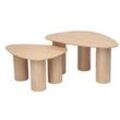 Design-Beistelltische aus hellem Holz (2er-Set) FOLEEN