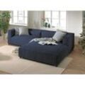 Lisa Design - Ela– 4-sitzer ecksofa rechts – cordsamt – 4-sitzer – moderner stil - nachtblau