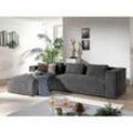 Lisa Design - Stella – ecksofa – cordsamt – 4-sitzer – moderner stil – links - dunkelgrau