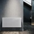 Design Paneelheizkörper Röhren 600x1180mm Weiß Doppellagig Badezimmer/Wohnraum Horizontal Heizkörper Seitenanschluss Badheizkörper Radiator - Sonni