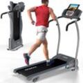 KINETIC SPORTS Laufband KST3100FX mit 1100 Watt leiser Elektromotor - Stufenlos bis 12 km/h, 12 Programme für Geh- und Lauftraining, Tablethalterung mit LCD-Display, max. Belastung 125 kg Standard