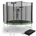 KINETIC SPORTS Trampolin Outdoor 'Salto Plus' Ø 183/244/305/366/400/430/490 cm - Komplett-Set für Kinder, USA Sprungtuch, Netz, Randpolster, Leiter - bis zu 160kg Grün-2 Ø 305 cm Ø 305 cm, Grün-2