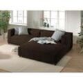 Lisa Design - Ela– 4-sitzer ecksofa rechts – cordsamt – 4-sitzer – moderner stil - braun