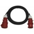 CEE-Verlängerungskabel 10m 5-polig Stecker, 5x 32 a, 400V, 22 000 w, 4 mm2, IP44 wasserdichtes Gummikabel, Starkstromkabel schwarz, PM1102 - Emos