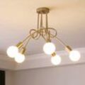 Deckenlampe Vintage Industriell Stil Deckleuchte Spinne Eisen Innenlicht E27 für Wohnzimmer Schlafzimmer 5 Flammig Gold