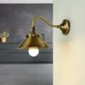Licht-erlebnisse - Wandlampe Messing verstellbar E14 in Bronze Wandleuchte innen Küche - Bronze hell glänzend