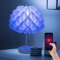 Globo - Nachttischlampe Tischlampe weiß Tischleuchte Schlafzimmer, Leseleuchte Dekorbögen, cct, App Steuerung dimmbar, 1x Smart rgb led 5W 470Lm, DxH