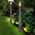 Stehlampe Wegeleuchte Pollerleuchte außen Gartenlampen anthrazit IP44 Standleuchte Terrasse, Edelstahl rauchfarben, 1x E27 Fassung, DxH 12,7x110cm,