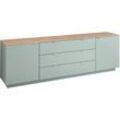 Lomadox - TV-Sideboard Fernsehschrank grün mit Artisan Eiche, Breite 240 cm CUST-36 - grün