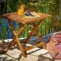 CASARIA® Gartentisch Wetterfest klappbar Holz FSC®-zertifiziert 40kg Belastbarkeit 46x46cm Garten Balkon Terrasse Balkontisch Holztisch Beistelltisch
