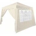 CASARIA® Pavillon Pop-up 3x3m inkl. 2 Seitenteile Farbauswahl UV-Schutz 50+ inkl. Tasche wasserdicht faltbar Faltpavillon Zelt Festival Capri Beige