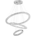 Led Kronleuchter Moderne Kristall Deckenlampe Hängelampe Pendelleuchte Hängeleuchte für Wohnzimmer Esszimmer Schlafzimmer Drei Ringe (96W, Kaltweiß)