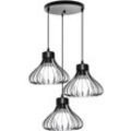 Axhup - 3-flammige Käfig Hänge-Leuchte Deckenlampe Industrial Moderne Lüster Edison E27 Metall Leuchte mit Verstellbarem Seil Pendelleuchte für Küche